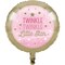 Party Central Pack of 10 Pink and Tan "TWINKLE TWINKLE LITTLE STAR" Metallic Balloon 8”